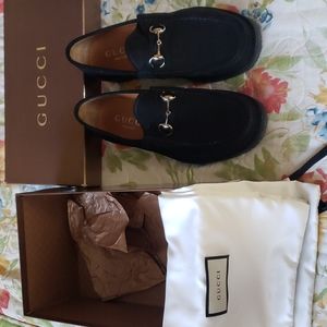 Mens Gucci Black Suede Loafers